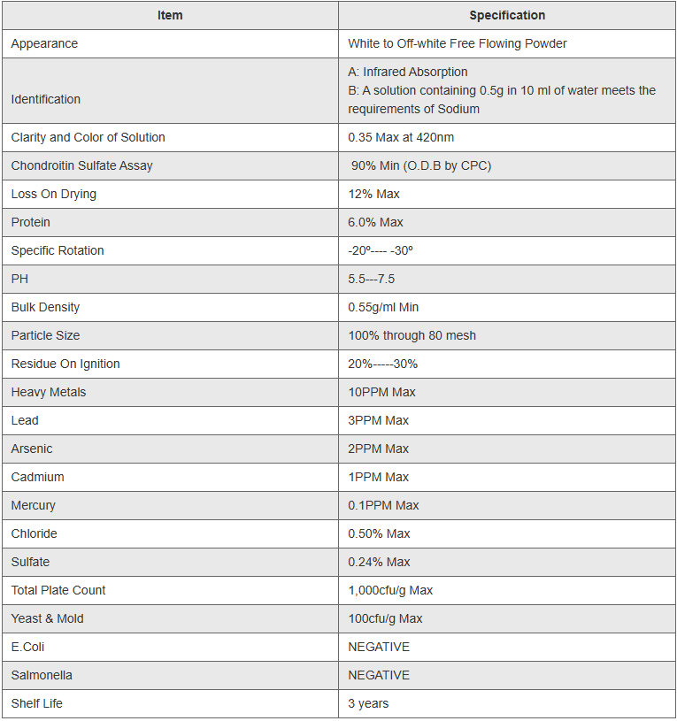 37 硫酸软骨素90%参数 37 硫酸软骨素90%参数
